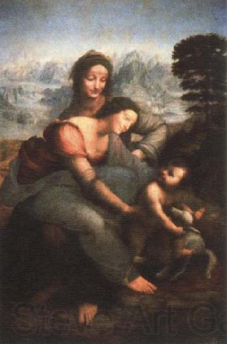 LEONARDO da Vinci virgin and child with st.anne France oil painting art